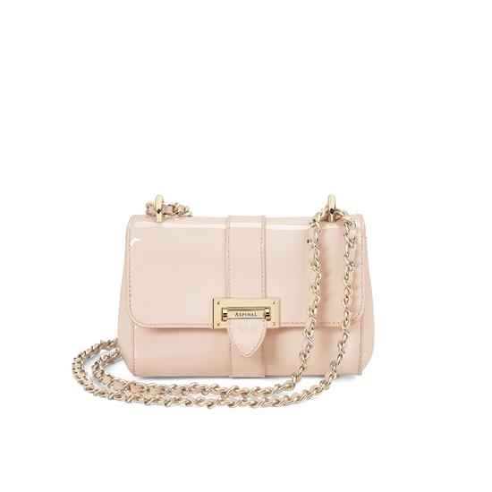 Micro Lottie Bag in Deep Shine Nude Patent from Aspinal of London