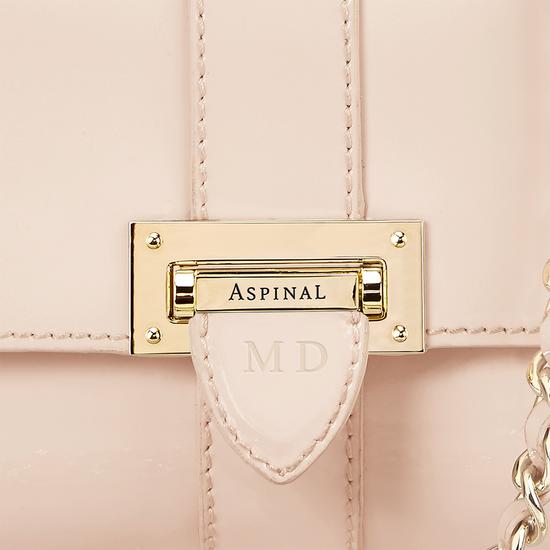 Micro Lottie Bag in Deep Shine Nude Patent from Aspinal of London
