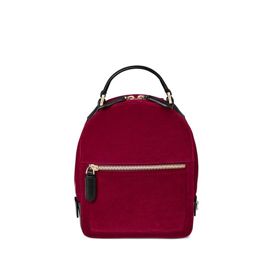 Micro Mount Street Backpack in Cherry Velvet from Aspinal of London