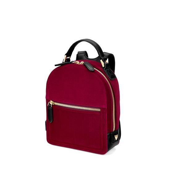 Micro Mount Street Backpack in Cherry Velvet from Aspinal of London