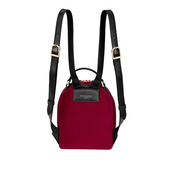 Micro Mount Street Backpack in Cherry Velvet from Aspinal of London