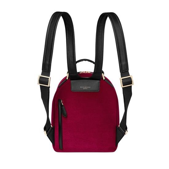 Small Mount Street Backpack in Cherry Velvet from Aspinal of London