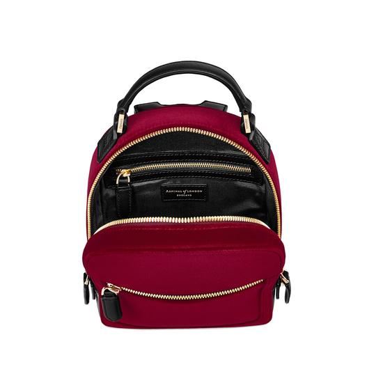 Micro Mount Street Backpack in Cherry Velvet from Aspinal of London