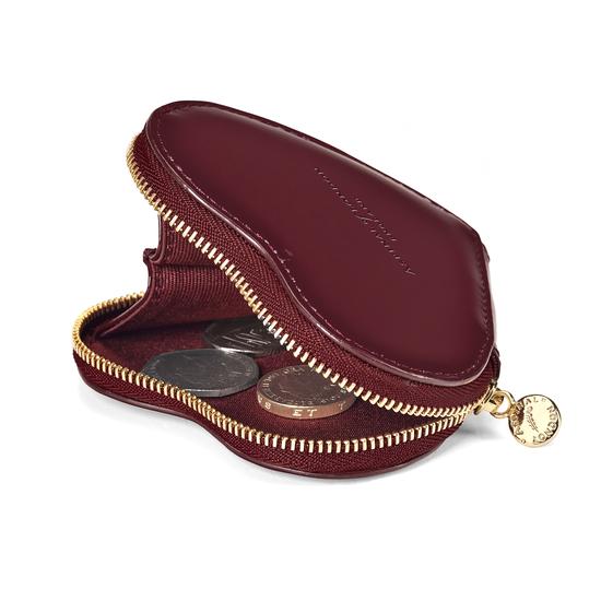 Heart Coin Purse in Deep Shine Cherry Patent from Aspinal of London