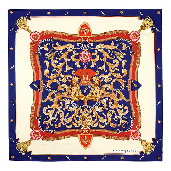 Signature Silk Twill Scarf in Blue (27.5