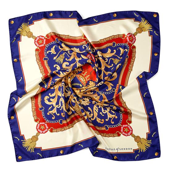 Signature Silk Twill Scarf in Blue (27.5