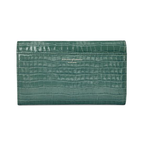 Mayfair Purse in Deep Shine Sage Small Croc from Aspinal of London