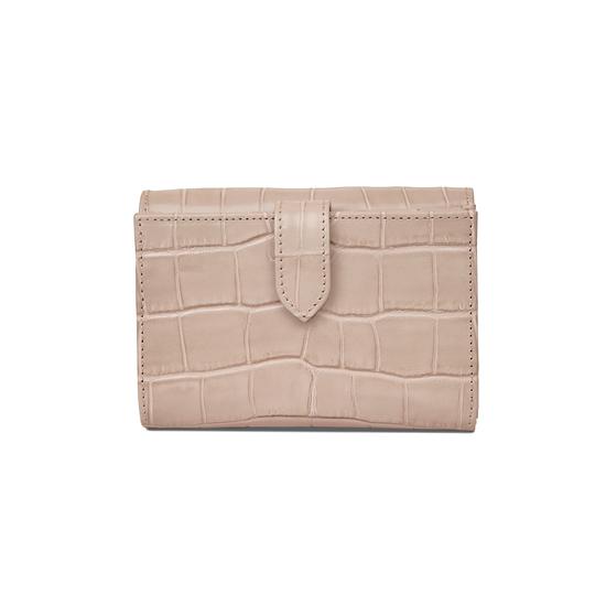 Small Mayfair Purse in Deep Shine Soft Taupe Small Croc from Aspinal of London