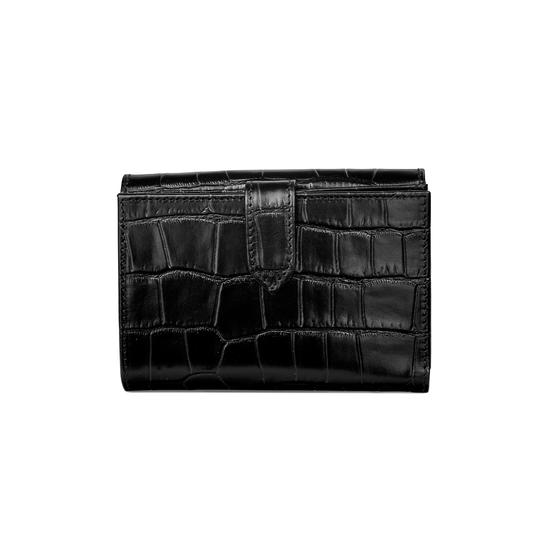 Small Mayfair Purse in Deep Shine Black Croc from Aspinal of London
