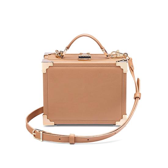 Mini Trunk Clutch in Smooth Deer from Aspinal of London