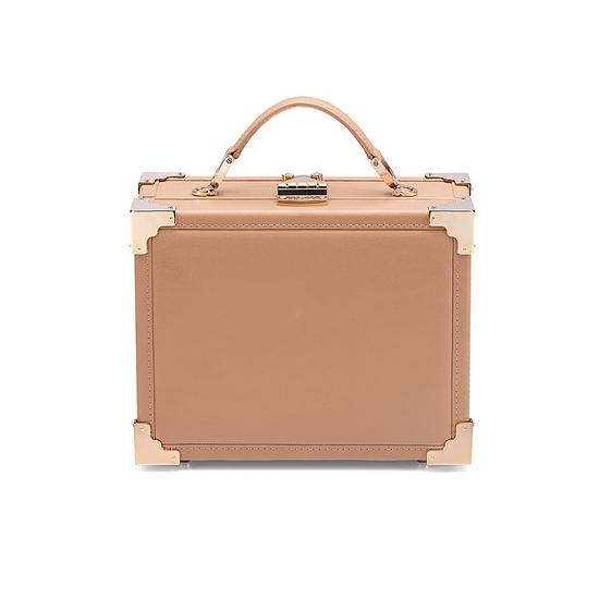 Mini Trunk Clutch in Smooth Deer from Aspinal of London