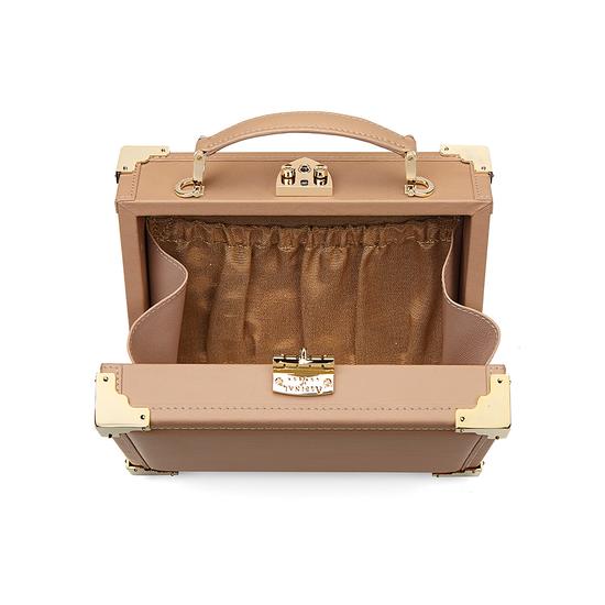 Mini Trunk Clutch in Smooth Deer from Aspinal of London