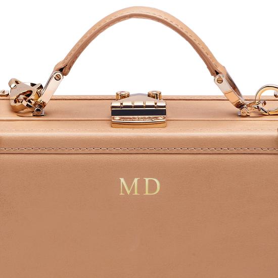 Mini Trunk Clutch in Smooth Deer from Aspinal of London