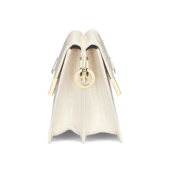 Chelsea Bag in Deep Shine Ivory Small Croc from Aspinal of London