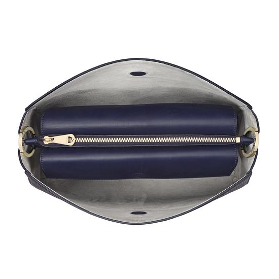 Large Ella Hobo in Bluemoon Pebble with Orchid & Navy Strap from Aspinal of London