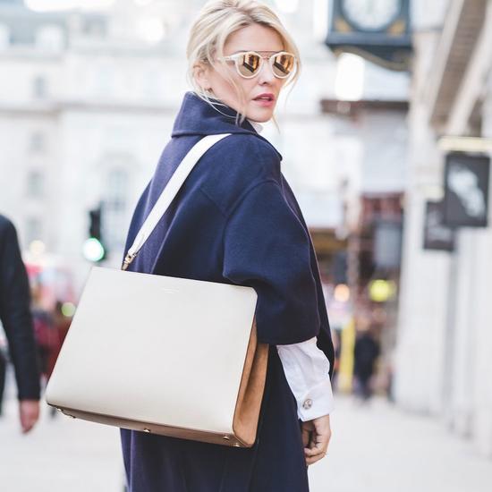 Large Ella Hobo in Ivory Pebble with Dahlia & Camel Strap from Aspinal of London