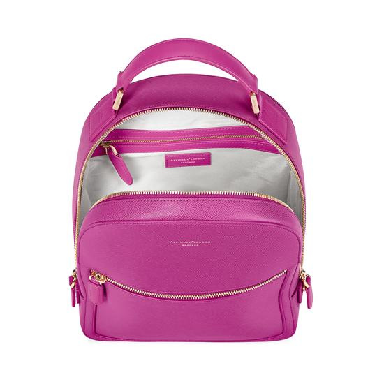 Small Mount Street Backpack in Orchid Saffiano from Aspinal of London