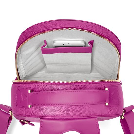 Small Mount Street Backpack in Orchid Saffiano from Aspinal of London