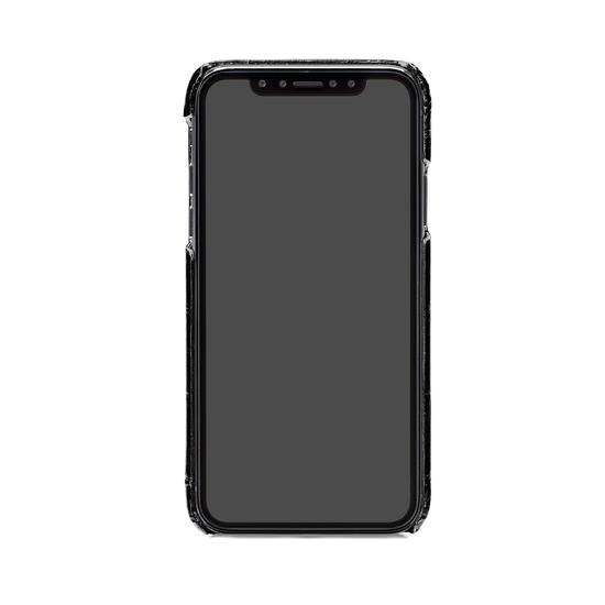 iPhone X Leather Cover in Deep Shine Black Croc from Aspinal of London