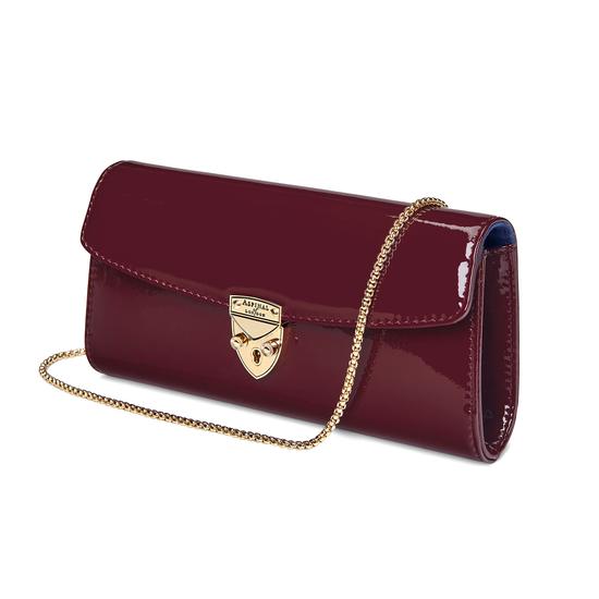 Mini Eaton Clutch in Deep Shine Cherry Patent from Aspinal of London
