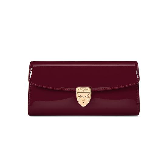 Mini Eaton Clutch in Deep Shine Cherry Patent from Aspinal of London