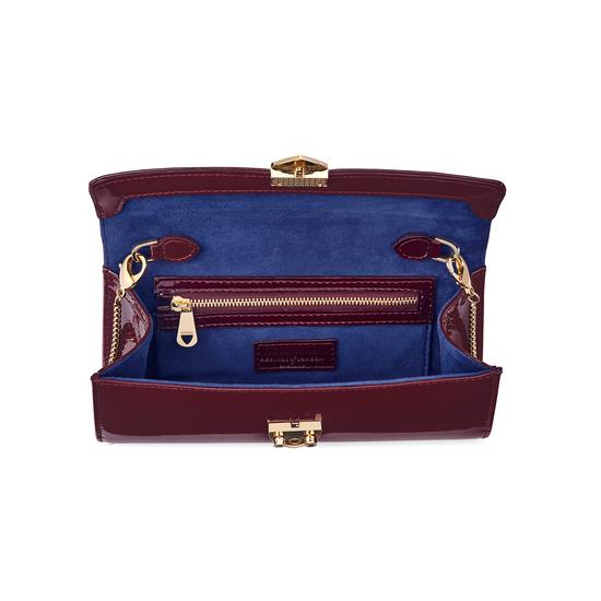 Mini Eaton Clutch in Deep Shine Cherry Patent from Aspinal of London