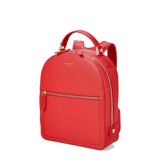 Small Mount Street Backpack in Dahlia Saffiano from Aspinal of London