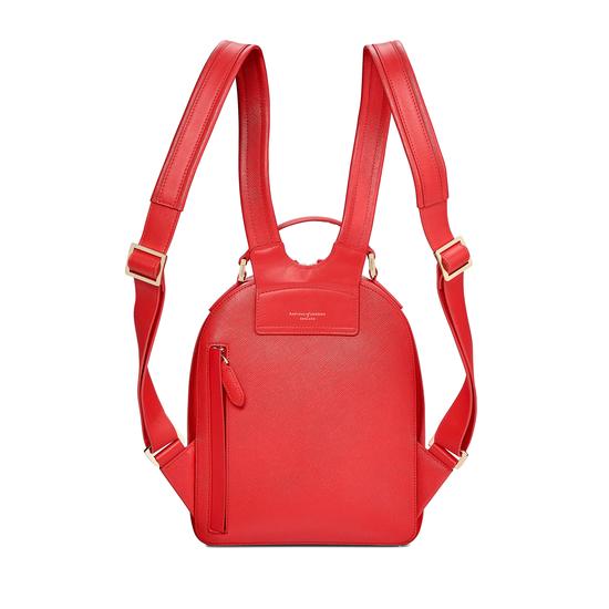 Small Mount Street Backpack in Dahlia Saffiano from Aspinal of London