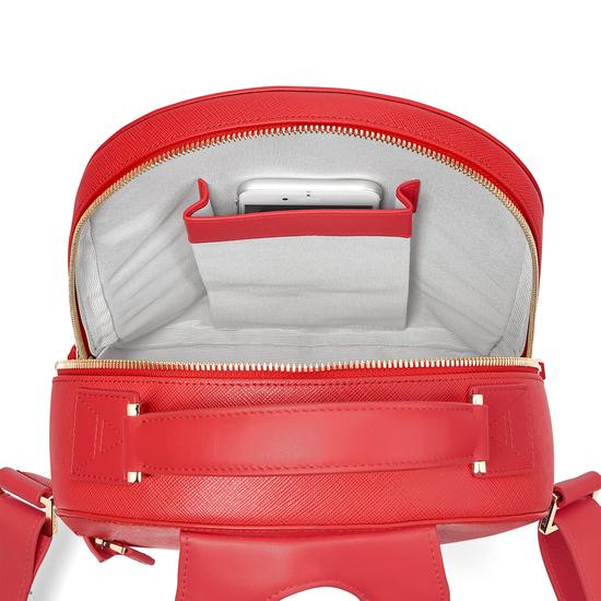 Small Mount Street Backpack in Dahlia Saffiano from Aspinal of London