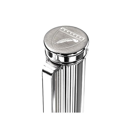 Sterling Silver & Leather Rollerball Pen in Raspberry Lizard from Aspinal of London
