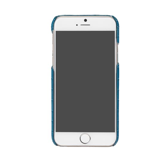 iPhone 7/8 Leather Cover in Deep Shine Topaz Small Croc from Aspinal of London