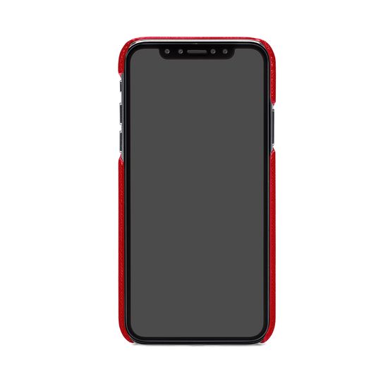iPhone X Leather Cover in Scarlet Saffiano from Aspinal of London