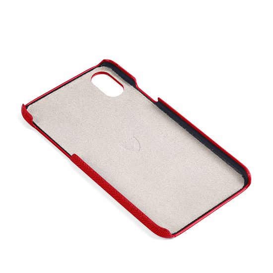 iPhone X Leather Cover in Scarlet Saffiano from Aspinal of London