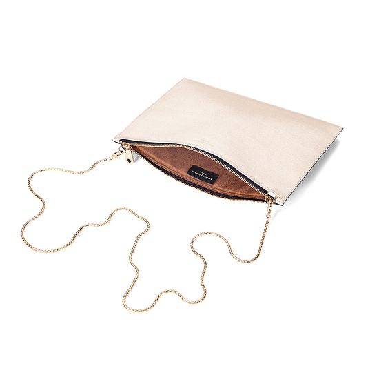 Soho Double Sided Clutch in Monochrome Saffiano & Smooth Black from Aspinal of London