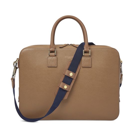 Small Mount Street Bag in Camel Saffiano from Aspinal of London