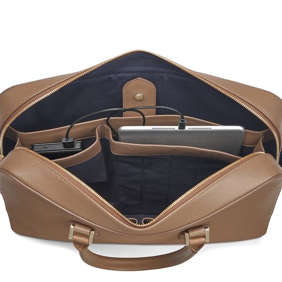 Small Mount Street Bag in Camel Saffiano from Aspinal of London