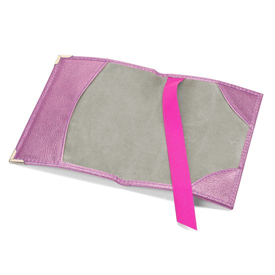 Passport Cover in Flamingo Pink Metallic from Aspinal of London