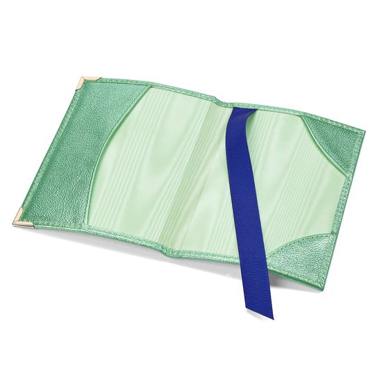Passport Cover in Peppermint Metallic from Aspinal of London