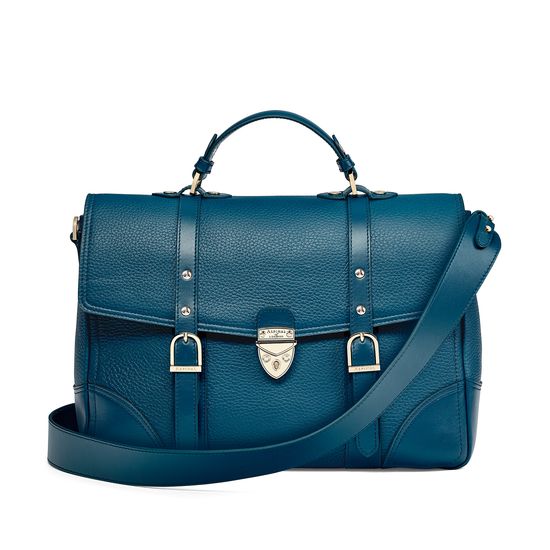 Large City Mollie Satchel in Topaz Pebble from Aspinal of London
