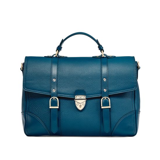 Large City Mollie Satchel in Topaz Pebble from Aspinal of London