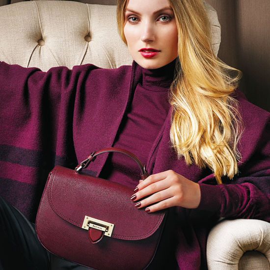Letterbox Saddle Bag in Deep Shine Topaz Small Croc from Aspinal of London