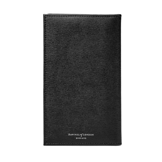 Large Breast Pocket Wallet in Black Saffiano from Aspinal of London