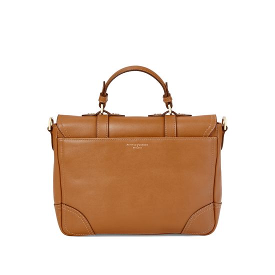 Small Country Mollie Satchel in Smooth Tan from Aspinal of London