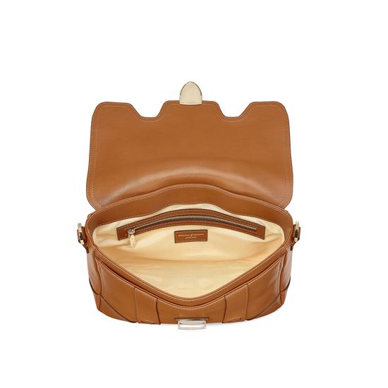 Small Country Mollie Satchel in Smooth Tan from Aspinal of London