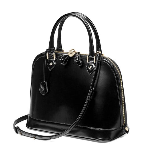 Hepburn Bag in Black Polish from Aspinal of London