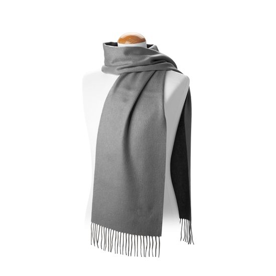 Pure Cashmere Scarf in Mid-Grey from Aspinal of London