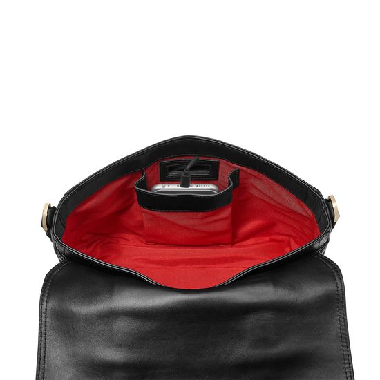 Small City Mollie Satchel in Black Pebble from Aspinal of London