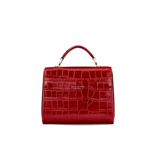 Midi Mayfair in Deep Shine Red Croc from Aspinal of London