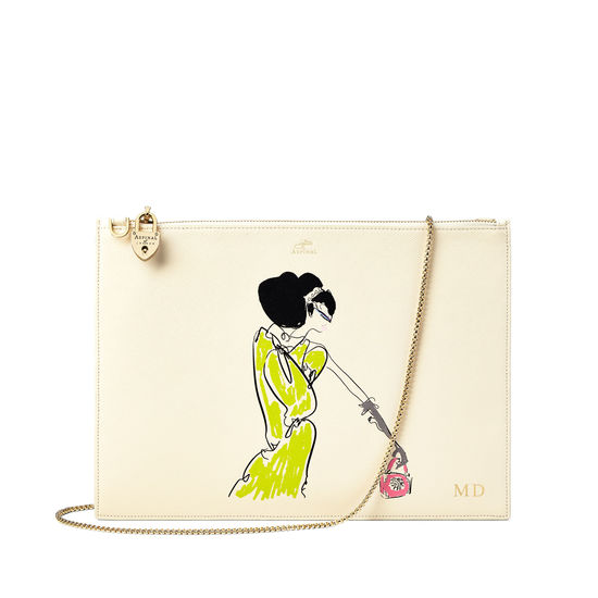 Giles x Aspinal (Soho Clutch - Girl Print) from Aspinal of London