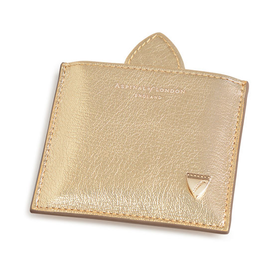 Compact Mirror in Pale Gold Pebble from Aspinal of London